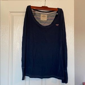 Dark Blue Hollister Long Sleeve Shirt